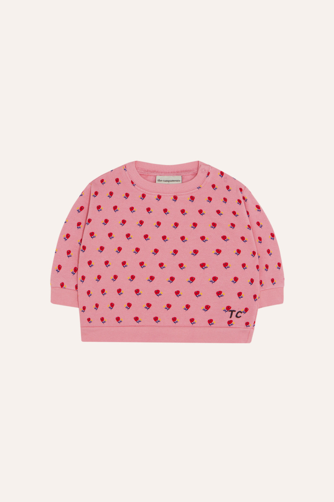 BABY-15 Flowers Pink Baby Sweatshirt - PINK