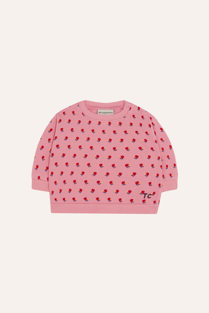 BABY-15 Flowers Pink Baby Sweatshirt - PINK