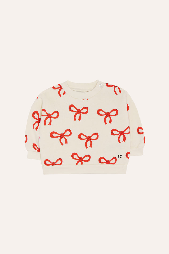 BABY-17 Big Bows Baby Sweatshirt - ECRU