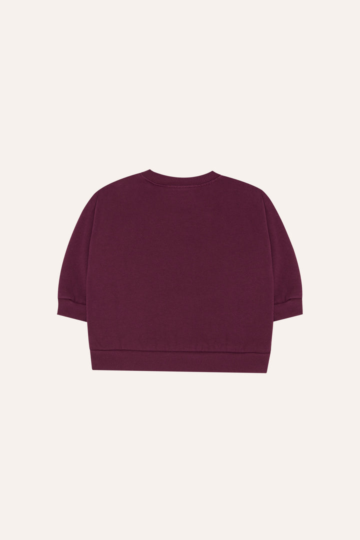 BABY-25 Big Blue Daisy Baby Sweatshirt - BURGUNDY