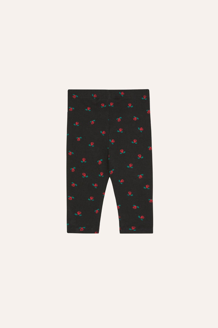 BABY-30 Flowers black Baby Leggings - black