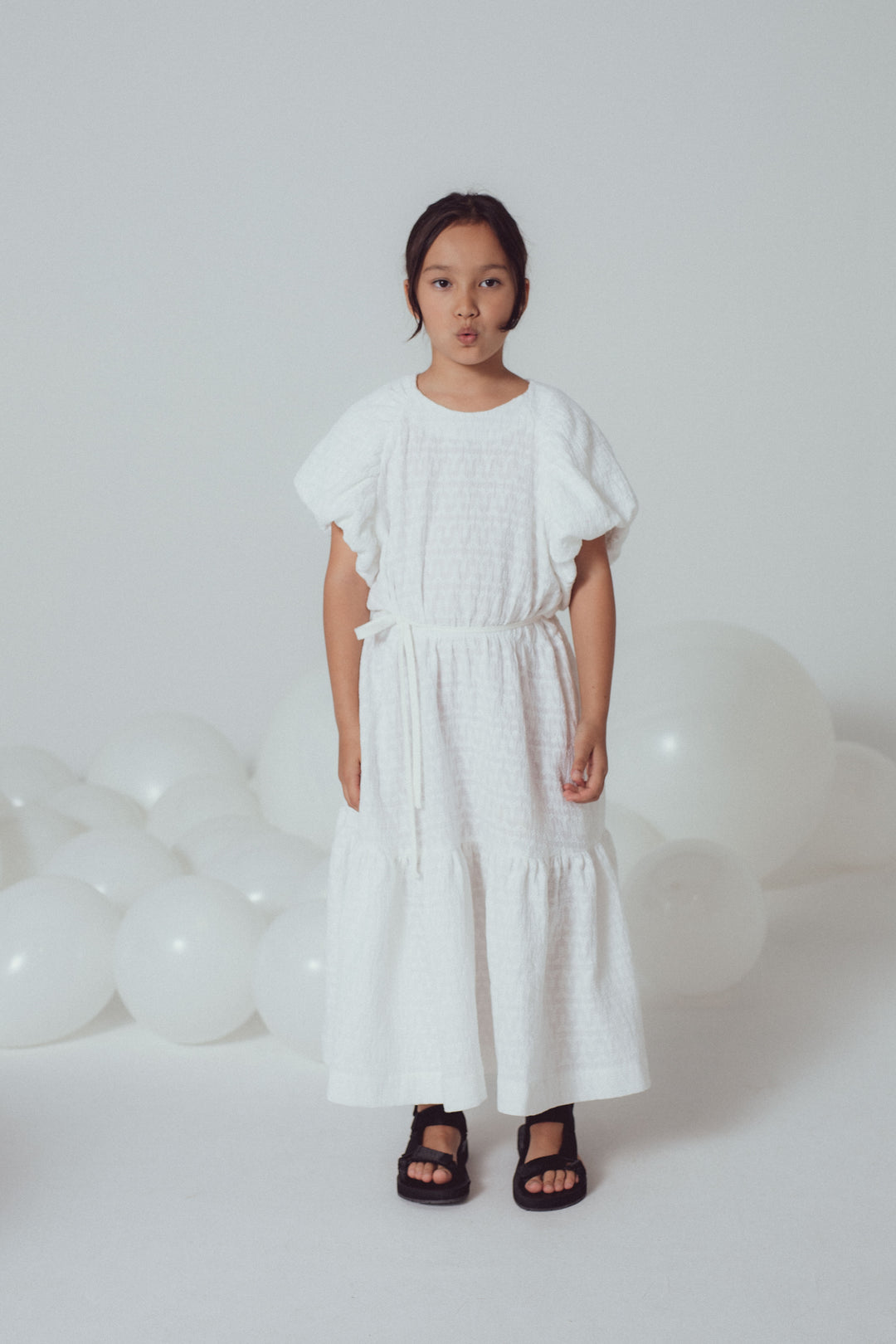 PAIGE DRESS-White Embroidery