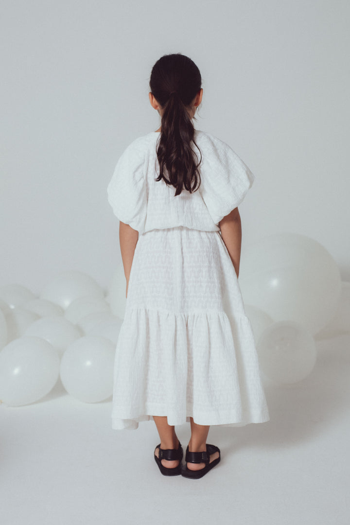 PAIGE DRESS-White Embroidery