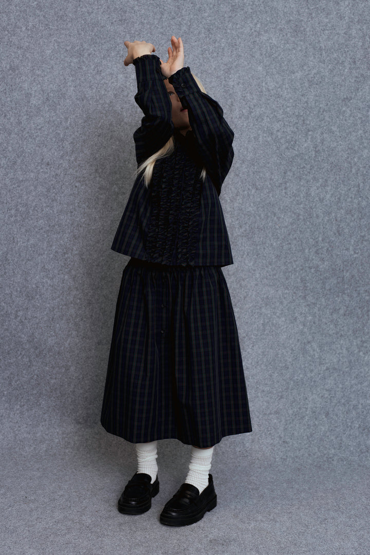 Aras-Blouse-Green checks