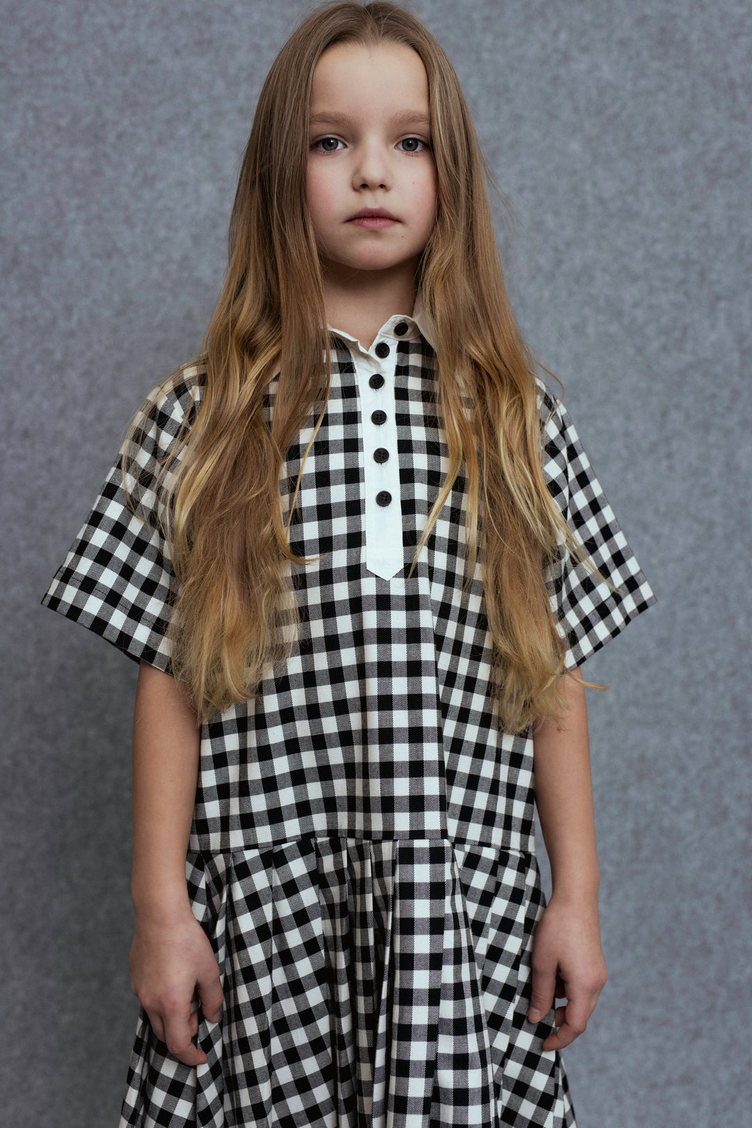 Yula-Dress-Black/White checks