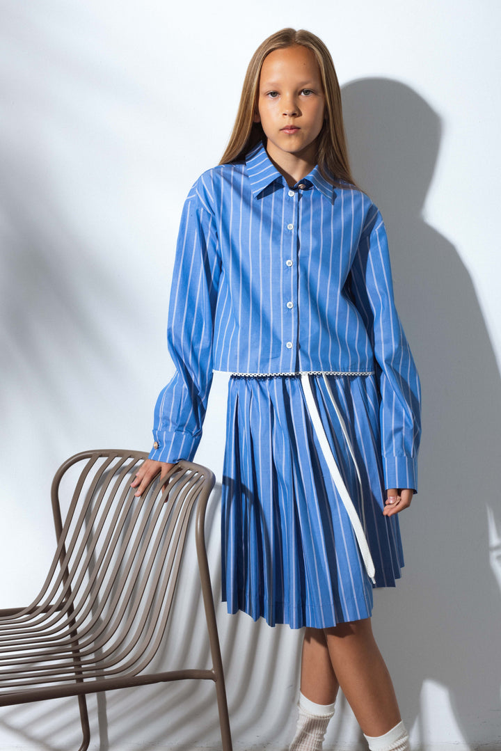 RING2 SKIRT-DARK BLUE STRIPES