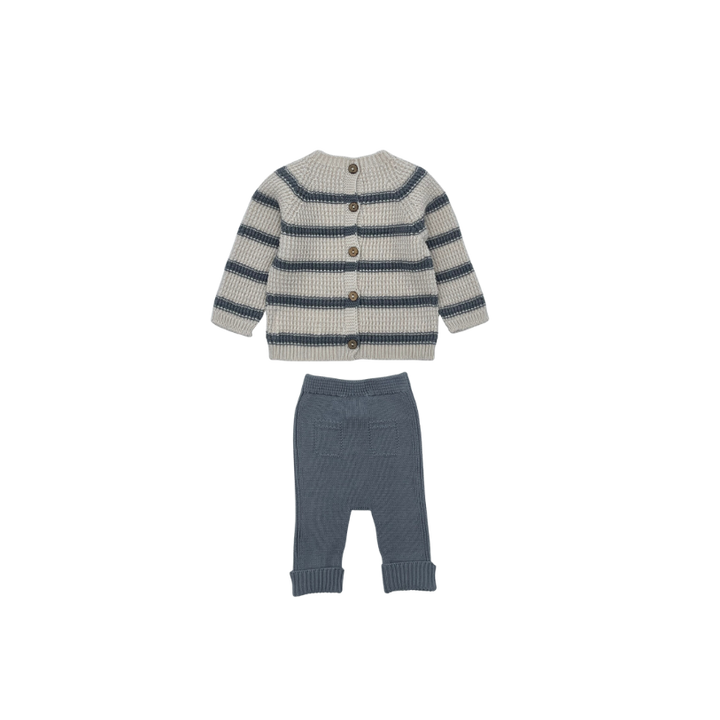 514/513-BOCCHI/COLLINS-KNIT CARDIGAN SET-Ocean