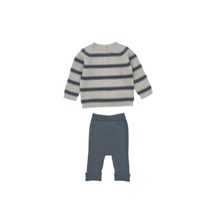 514/513-BOCCHI/COLLINS-KNIT CARDIGAN SET-Ocean