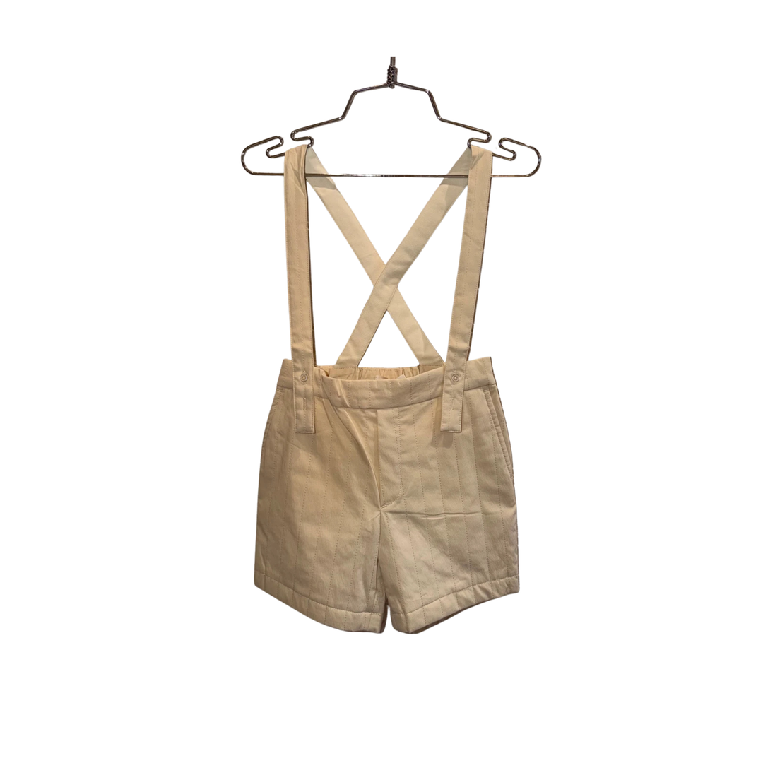 FW26-R54S ARCHIE TUFTED SUSPENDER SHORTS (CUSTOM) - IVORY – whoopikids FW26-R54S ARCHIE TUFTED SUSPENDER SHORTS (CUSTOM) - IVORY – whoopikids