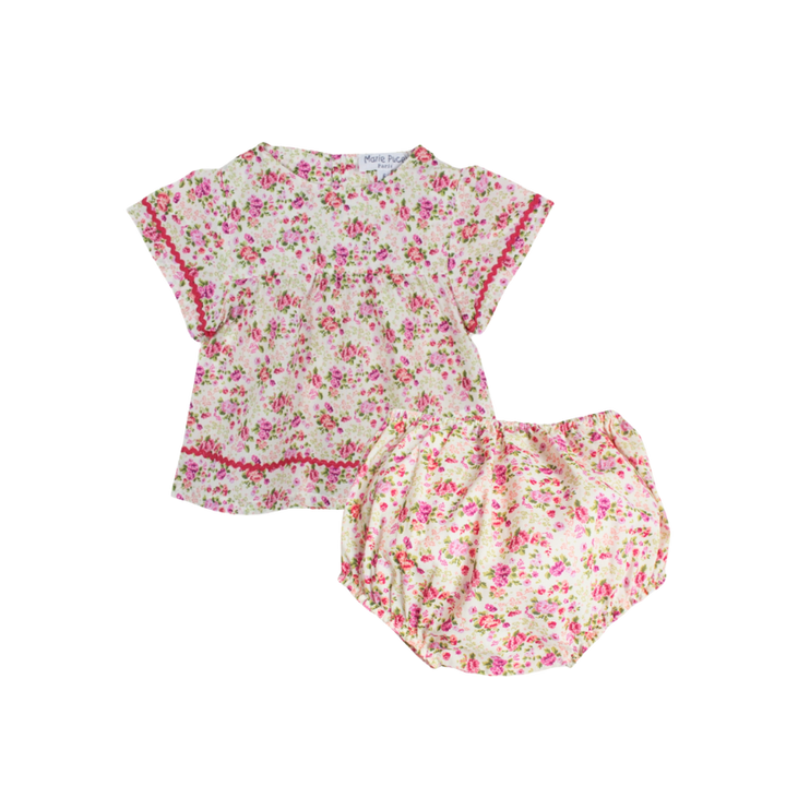 BABY BLOUSE MARA/BLOOMER SET-LIBERTY LIZZY ROSE MAGENTA