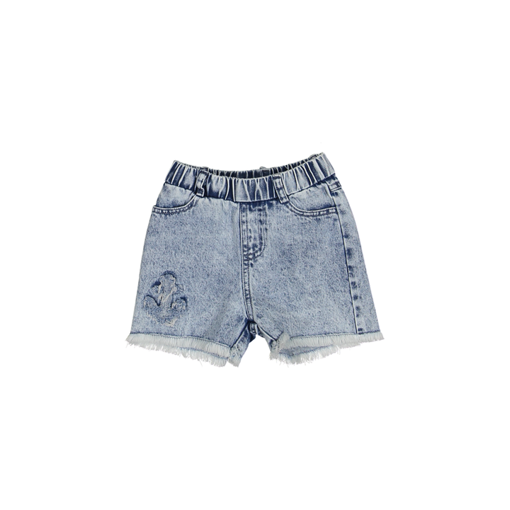 BTSS26025S-Jean Patch Shorts-Blue Denim
