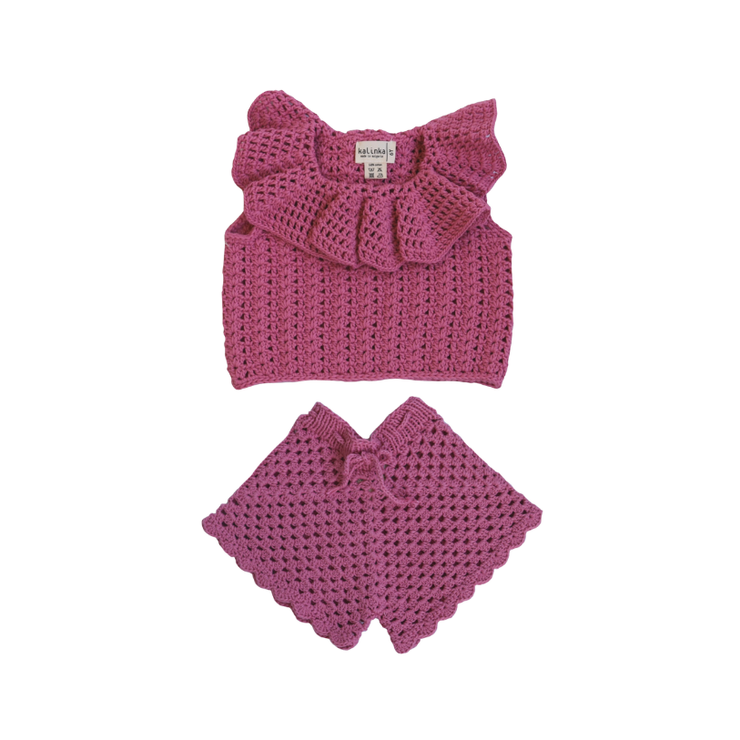 MILANO TOP/SHORTS SET-Raspberry