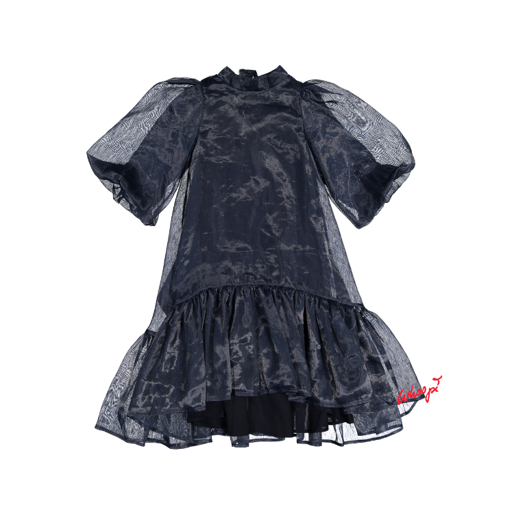 AW23-16-CAROLINA DRESS-Navy Blue Linen
