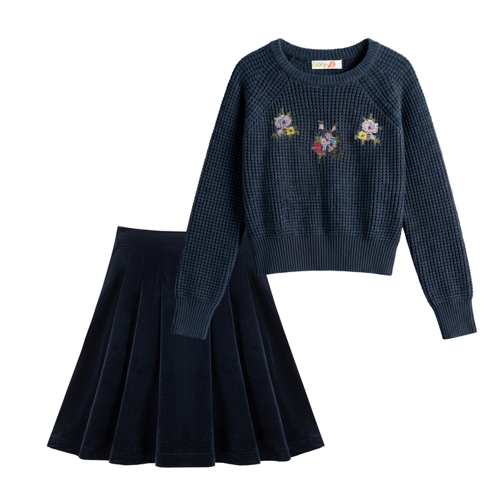 GW60952/53A-FLORAL APPLIQUE SET