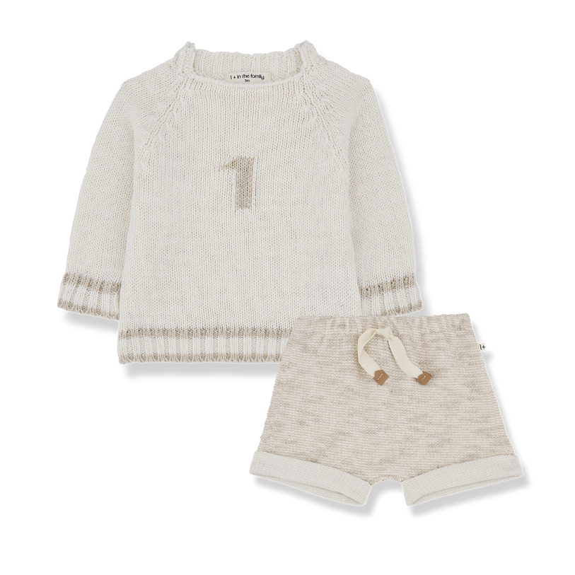 DIDAC SWEATER/EDGAR BERMUDA SET-OFF-WHITE/BEIGE