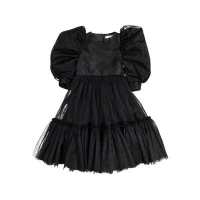 AW23-18-JACKIE DRESS (SHORT)-Black Tulle