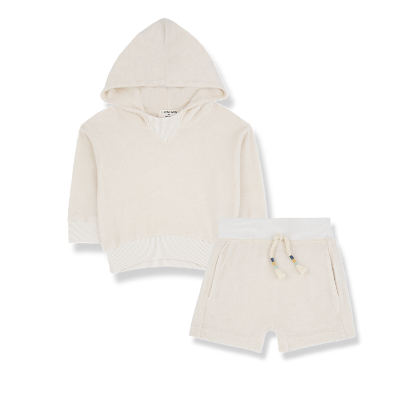 GABI BERMUDA/MARIO SWATER SET-OFF WHITE