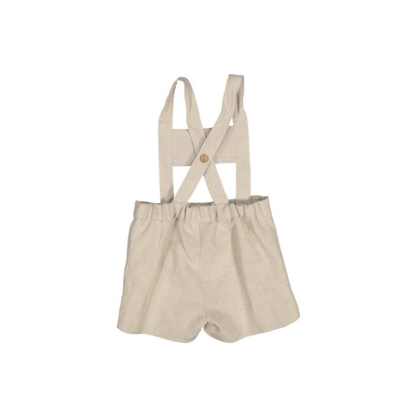 Mod.9.1 BEIGE anchor motif SHORTS with straps