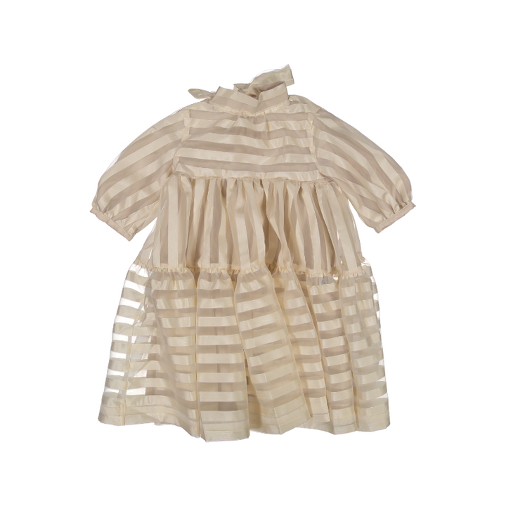 AW24-08/01-Elanie dress-ivory striped organza