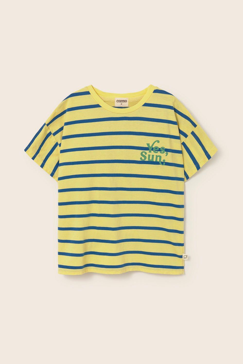 VALLEK329S6-STRIPED JERSEY COTTON PRINT T-SHIRT-YELLOW