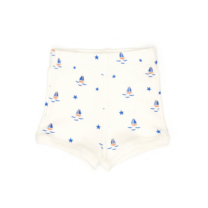 vr005/vroo7 short sleeve top/shorts set-Natural /Blue