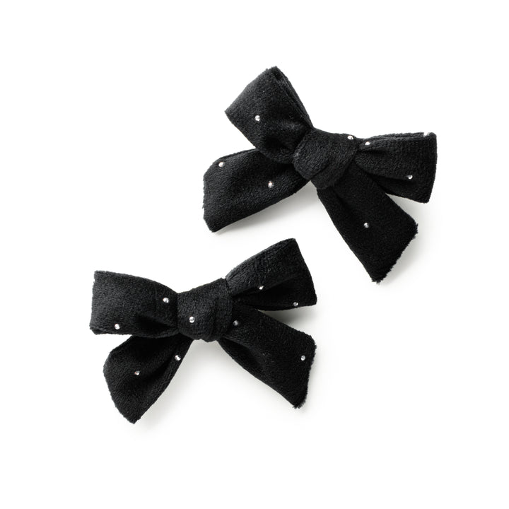 viviedc001-Vivienne studded velveteen double clip-black