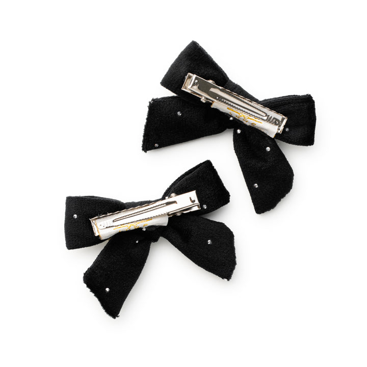 viviedc001-Vivienne studded velveteen double clip-black