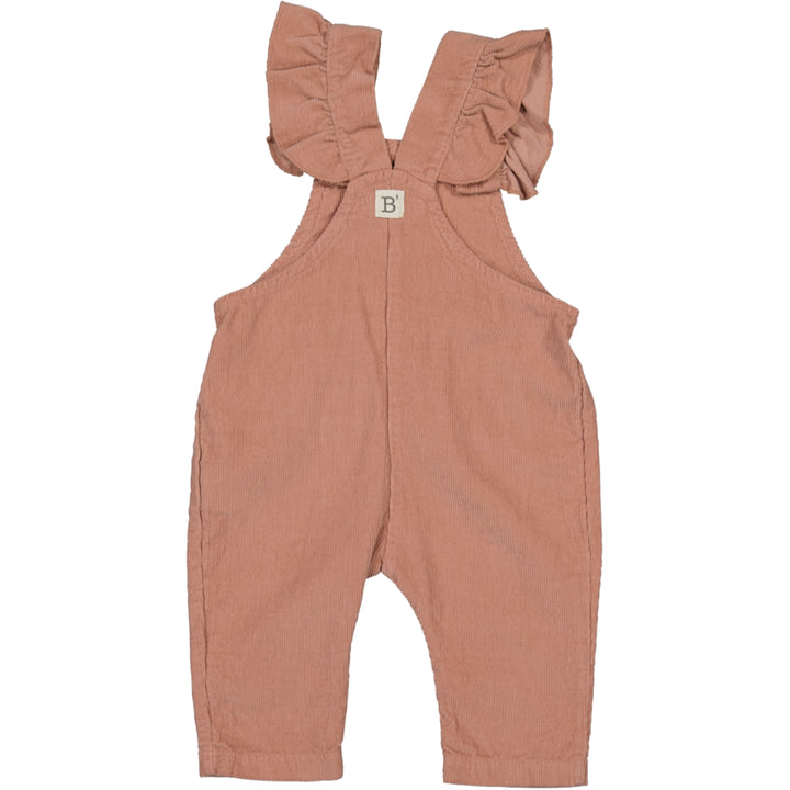 W59488-COURDUROY FRILLY DUNGAREES-Old Pink