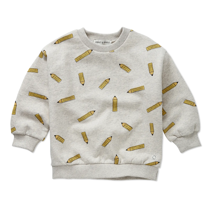 2434 SWEATSHIRT PENCILS COLOUR PRINT - GREY MELEE