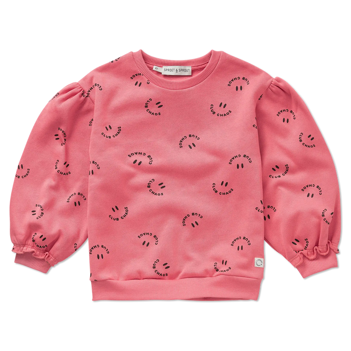 2441 SWEATSHIRT CLUB CHAOS PRINT PINK - BLOOM