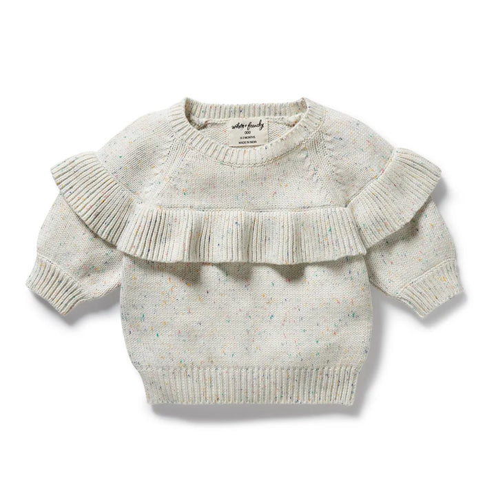 Hundreds and Thousands Organic Knitted Ruffle Jumper