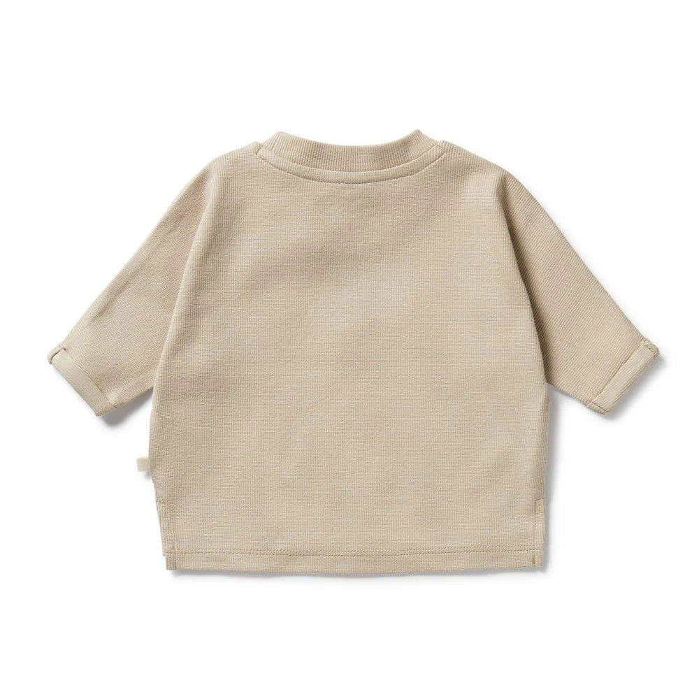 Biscuit Organic Rib Long Sleeved Top
