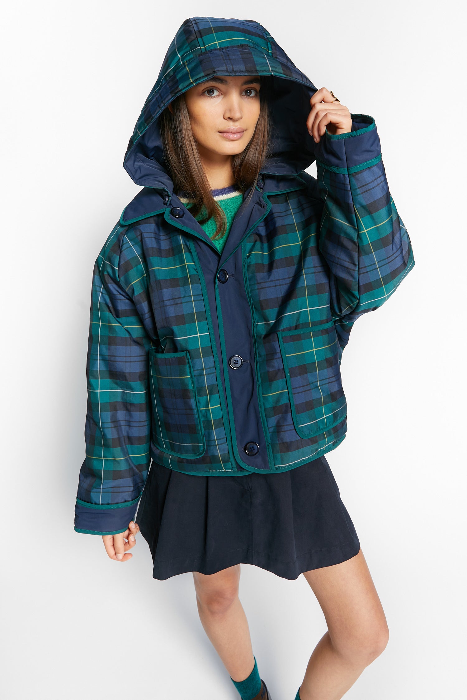 WINDY REVERSIBLE NYLON JACKET - NAVY – whoopikids