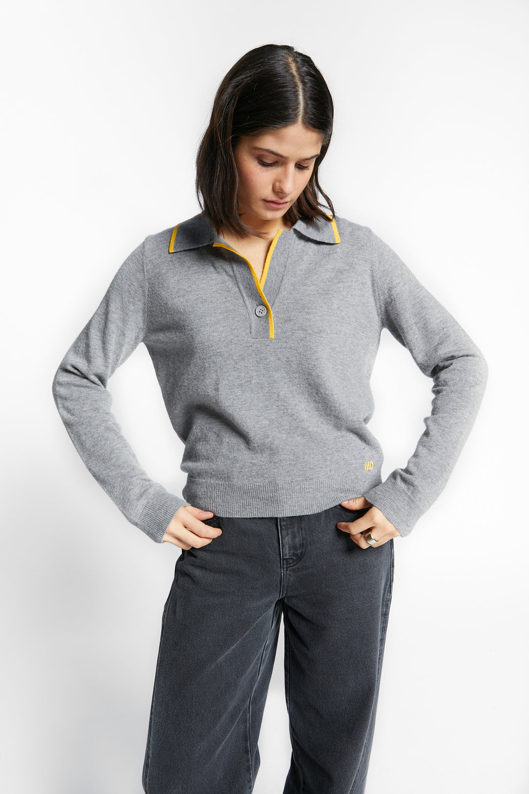WINNER POLO COLLAR PULLOVER - GREY
