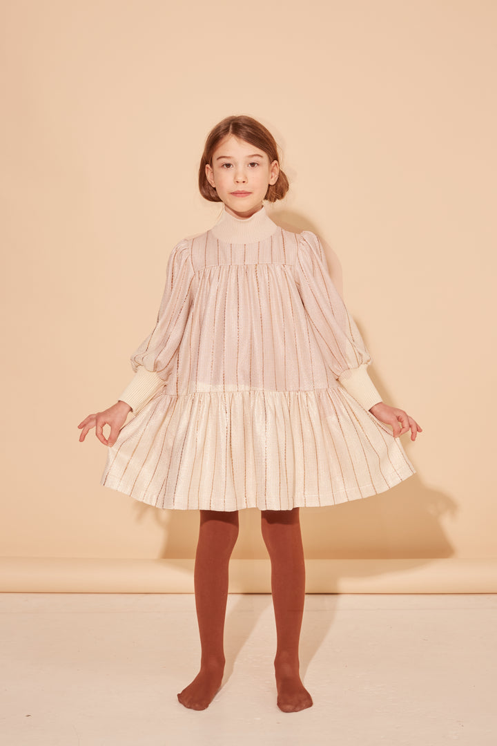 WORD OF MOUTH DRESS-CATS COAT WHITE WITH GOLD SPECIAL
