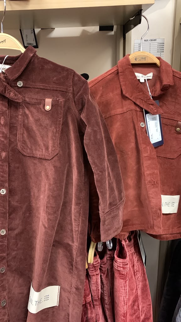 1203A Boy Crossover Collar Shirt - Brick Corduroy