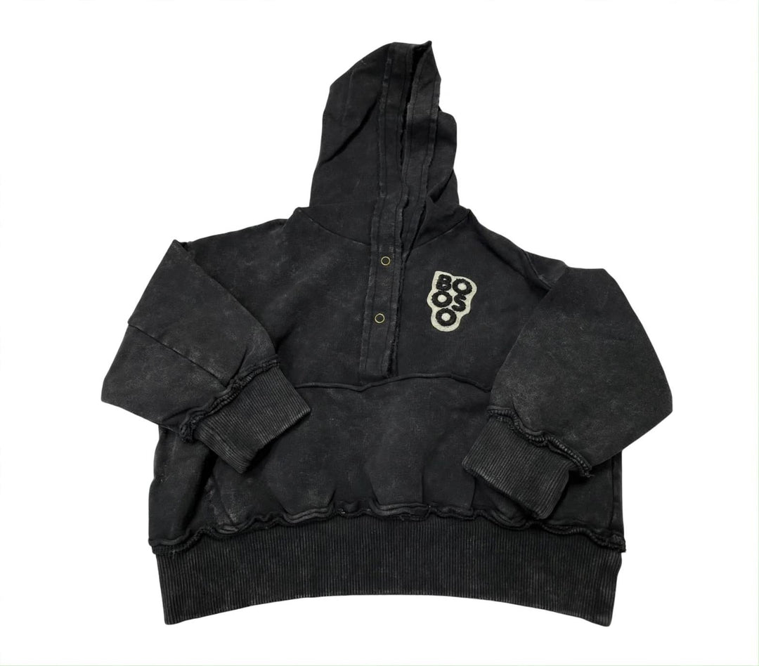 130 Bluza HOODIE VINTAGE - BLACK