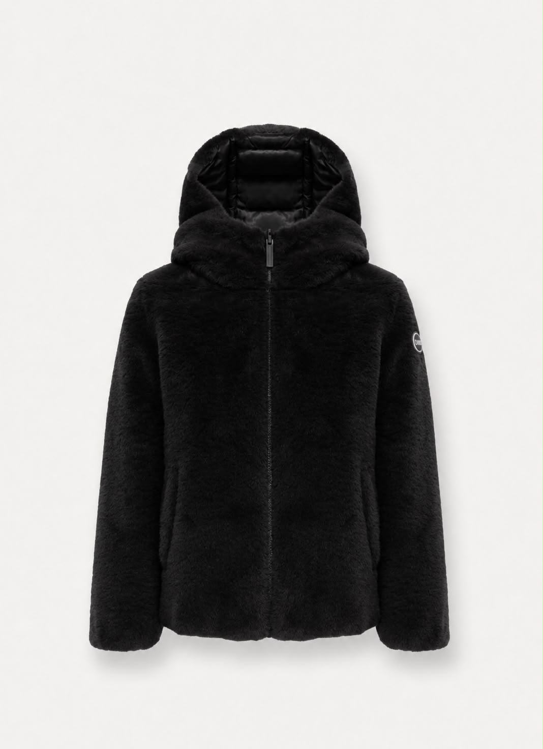 34000083E/3OB REVERSIBLE SYNTHETIC FUR JACKET - BLACK