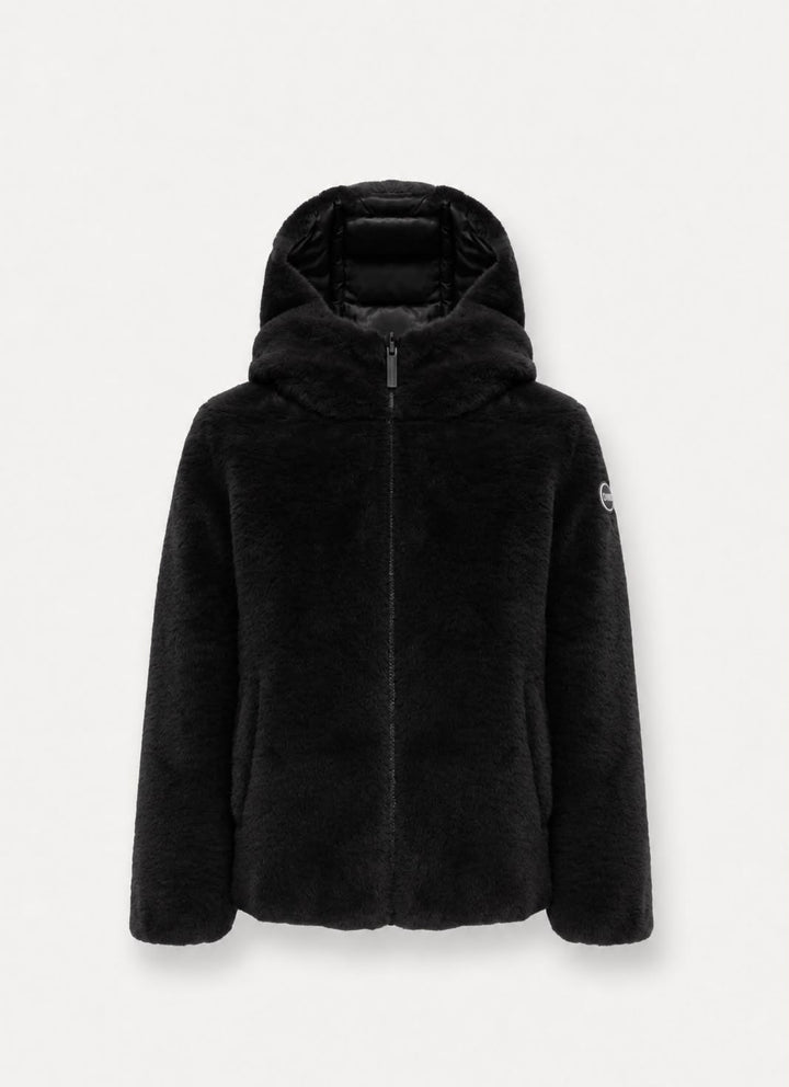 34000083E/3OB REVERSIBLE SYNTHETIC FUR JACKET - BLACK