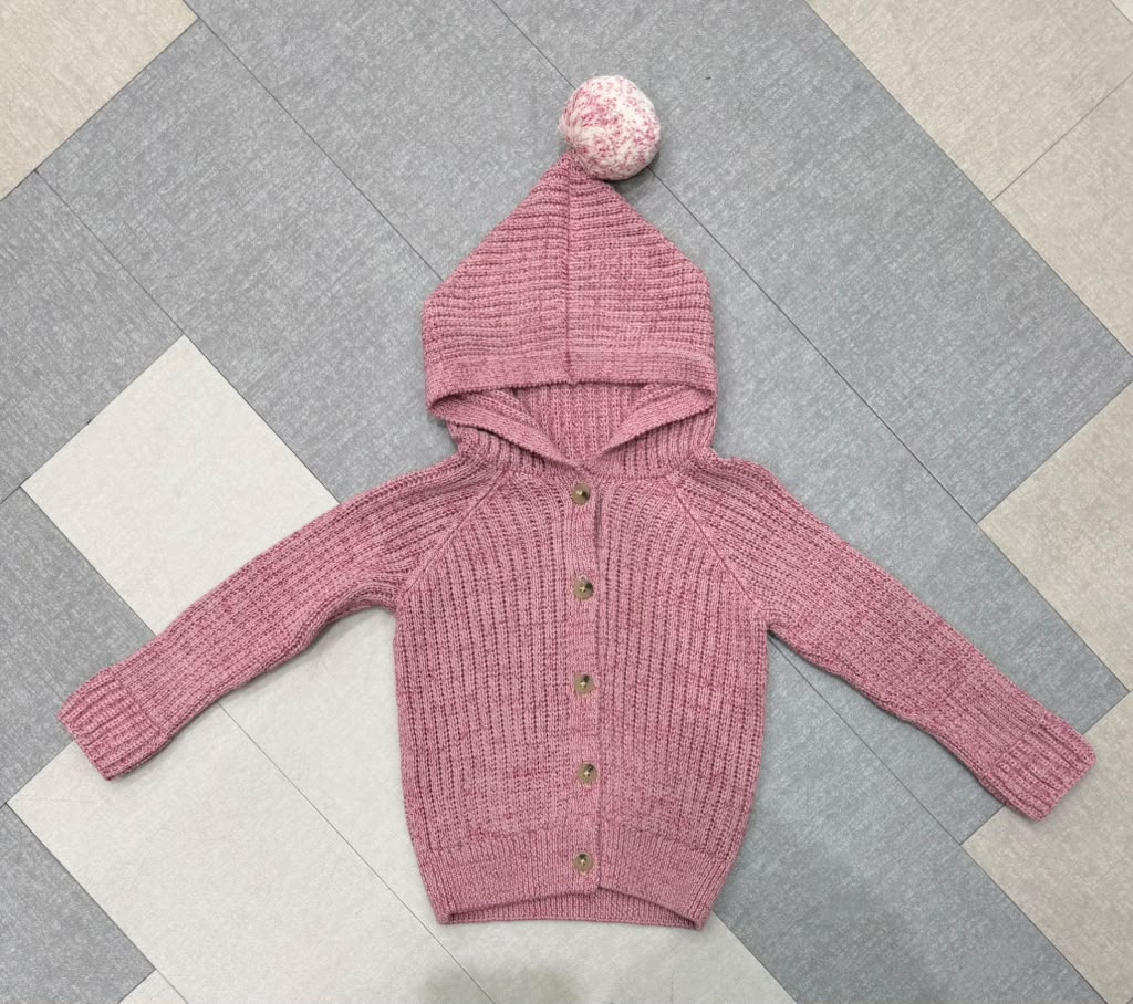 TC022QA HOODED CARDIGAN - ROSE QUARTZ/RASPBERRY