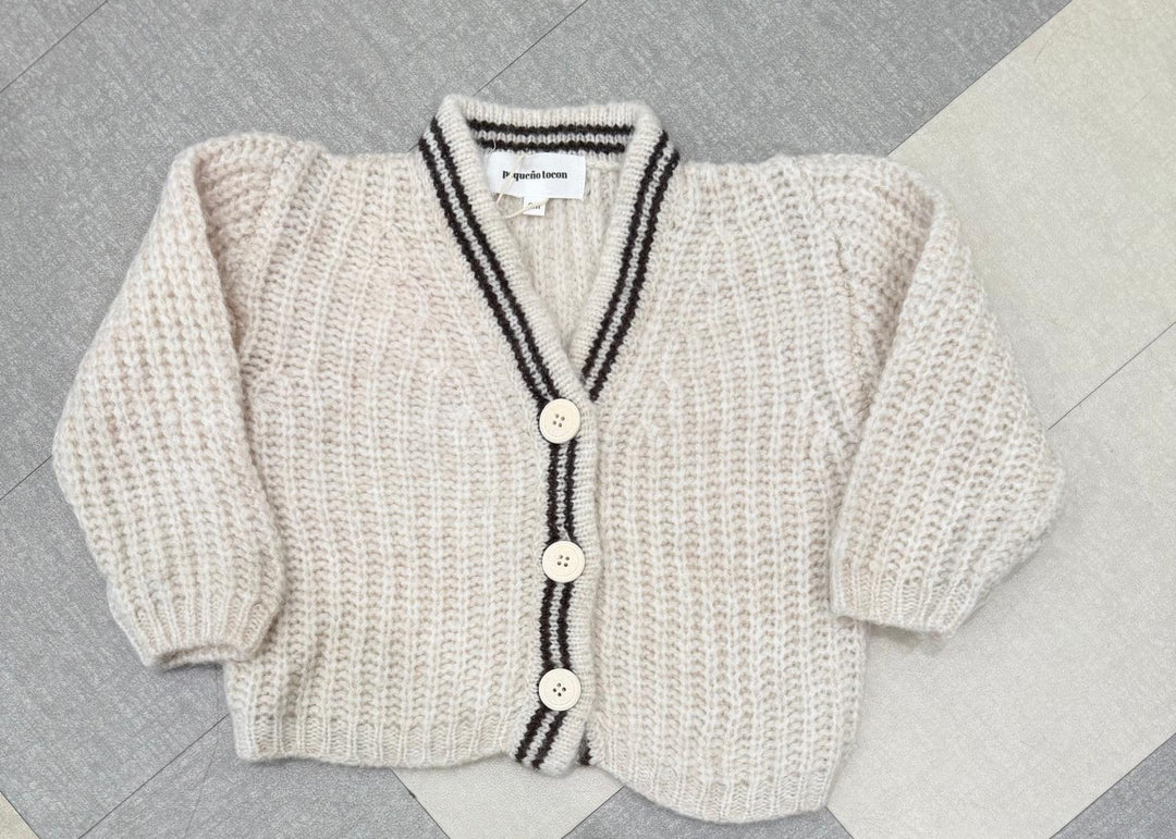 2078 BABY CARDIGAN FUZZY OLD TAN / CHOCO STRIPE