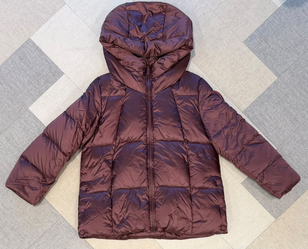 GG9822/T/DLC6 HOODED GIRL DOWN JACKET - BERRY CHOCOLATE