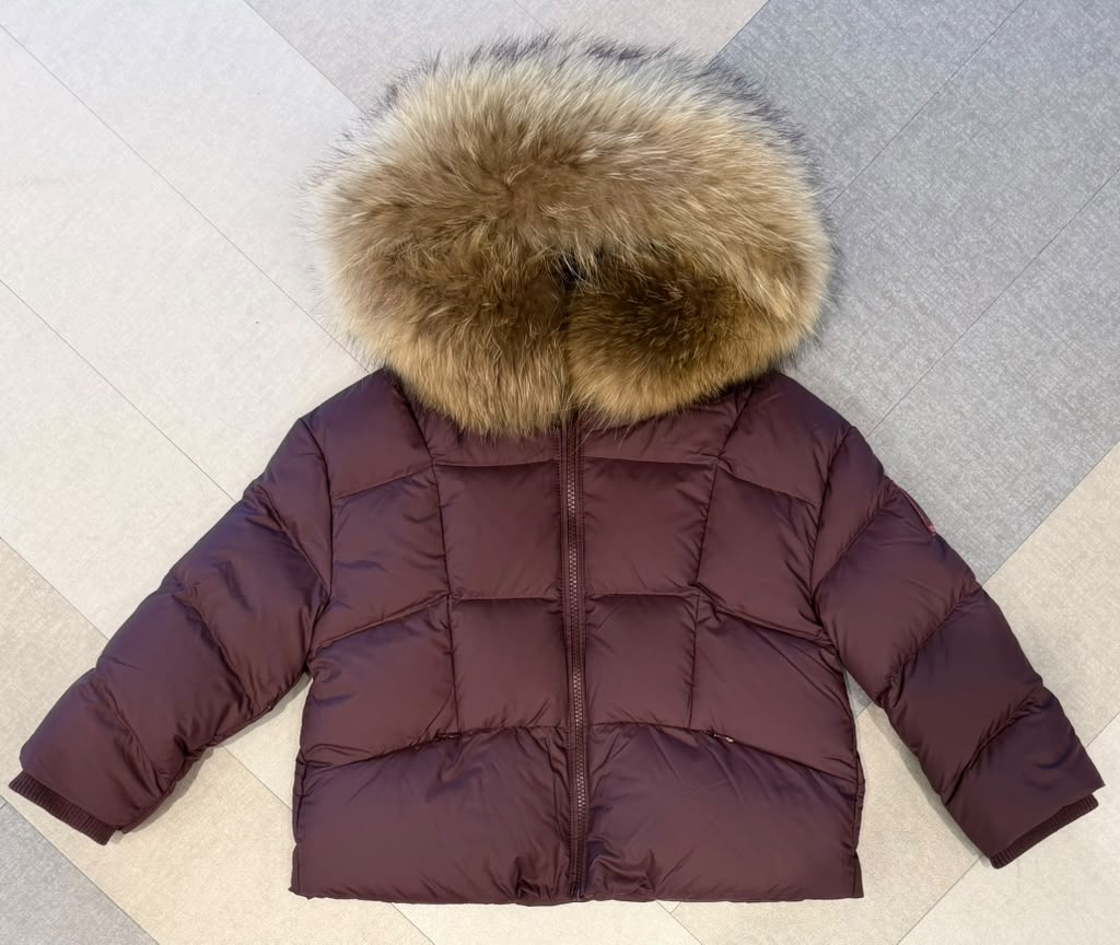 JG821N/T/TMST PADDED HOODED JKT AND RACCOON FUR NATURALCOLOR - BERRY CHOCOLATE