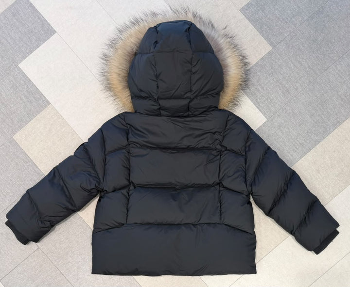 JG821N/T/TMST PADDED HOODED JKT AND RACCOON FUR NATURALCOLOR - BLACK