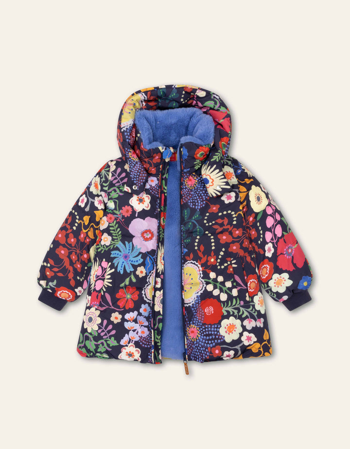 YF25GCO206-COORIE PRINTED PUFFER JACKET-513 NAVY MULTI