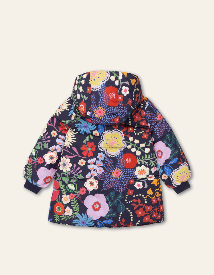 YF25GCO206-COORIE PRINTED PUFFER JACKET-513 NAVY MULTI