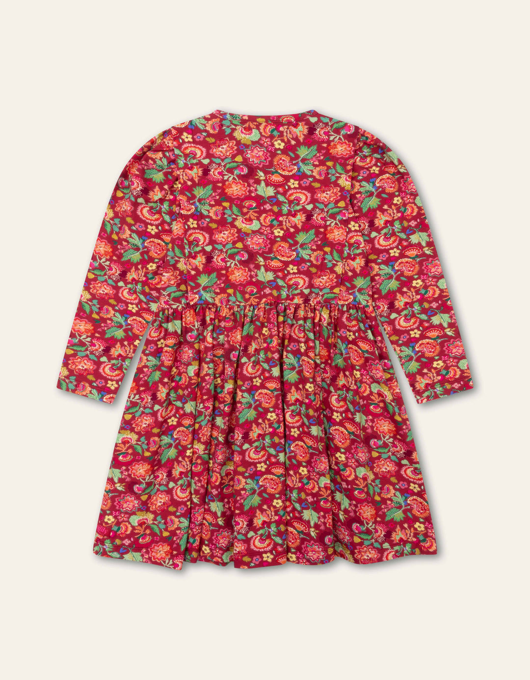YF25GDR288-DREAMZ LONG SLEEVE FLORAL DRESS-209 PERSIAN RED