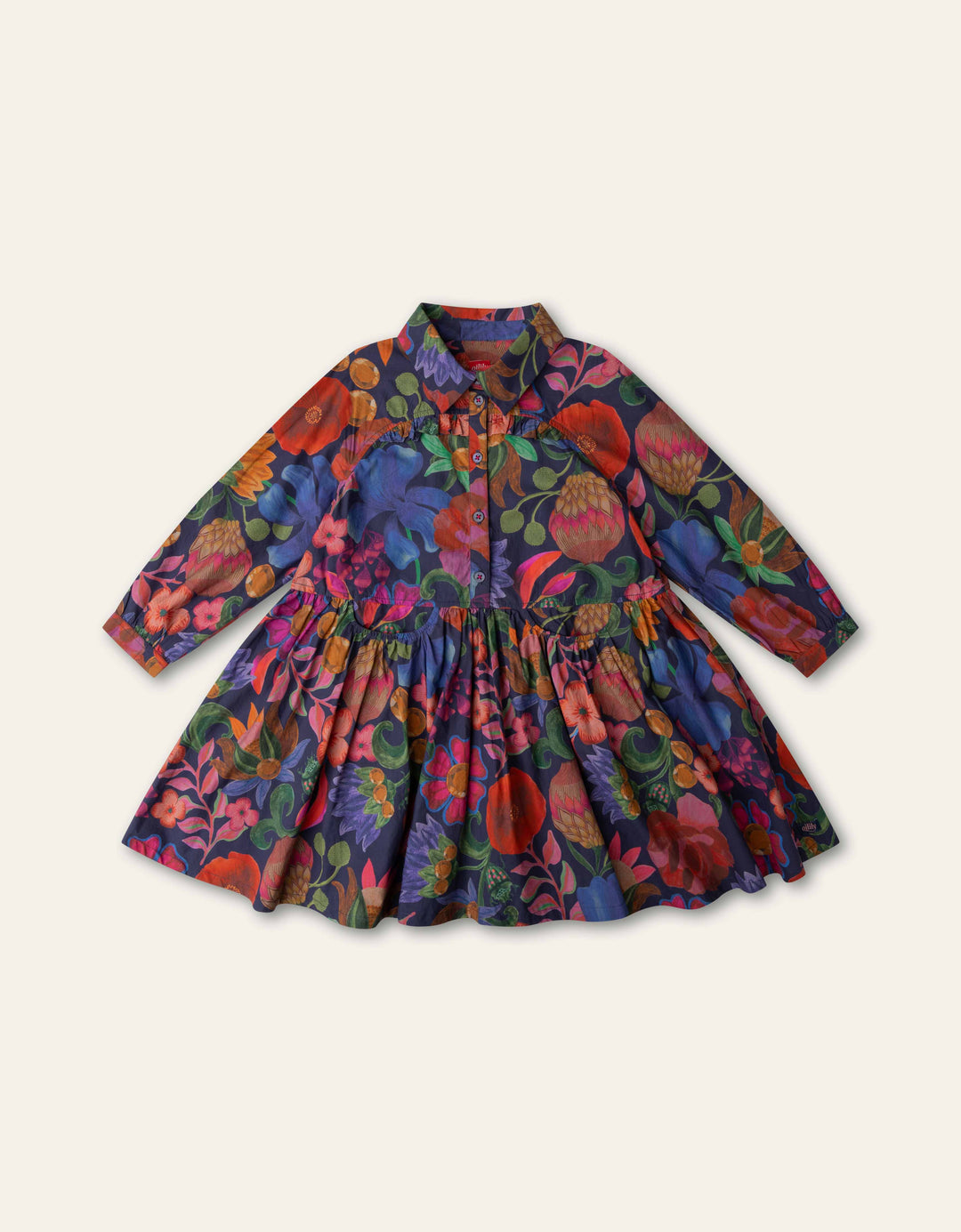 YF26GDR207 BLUE GIRLS DJULIETTE BOTANIQUE DRESS
