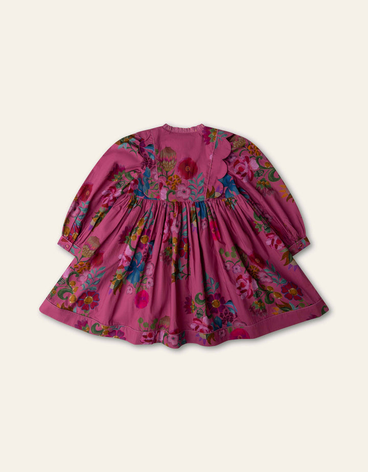 YF26GDR210 RED VIOLET GIRLS DOUCE BOTANIQUE DRESS