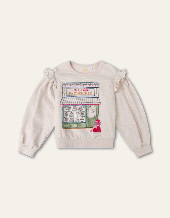 YF26GHJ210 BIRCH GIRLS HONETTE SWEATSHIRT OH LA LILY PATISSERIE